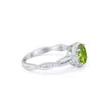 Halo Twisted Infinity Shank Wedding Bridal Ring Round Cubic Zirconia 925 Sterling Silver