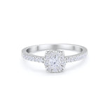 Cluster Flower Design Fashion Ring Round Cubic Zirconia 925 Sterling Silver