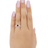 Art Deco Princess Cut Baguette Bridal Wedding Ring Round Cubic Zirconia 925 Sterling Silver