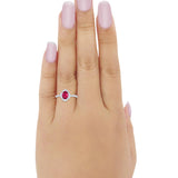 Art Deco Oval Wedding Engagement Ring Round Cubic Zirconia 925 Sterling Silver