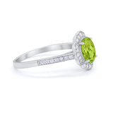 Art Deco Oval Wedding Engagement Ring Round Cubic Zirconia 925 Sterling Silver