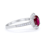 Art Deco Oval Wedding Engagement Ring Round Cubic Zirconia 925 Sterling Silver