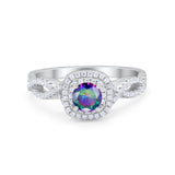 Infinity Twisted Shank Wedding Engagement Ring Round Cubic Zirconia 925 Sterling Silver