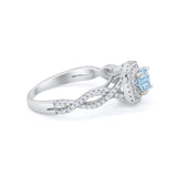 Infinity Twisted Shank Wedding Engagement Ring Round Cubic Zirconia 925 Sterling Silver