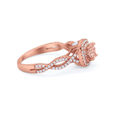 Infinity Twisted Shank Wedding Engagement Ring Round Cubic Zirconia 925 Sterling Silver