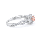 Infinity Twisted Shank Wedding Engagement Ring Round Cubic Zirconia 925 Sterling Silver