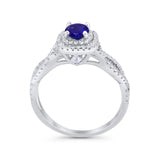 Infinity Twisted Shank Wedding Engagement Ring Round Cubic Zirconia 925 Sterling Silver