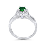 Infinity Twisted Shank Wedding Engagement Ring Round Cubic Zirconia 925 Sterling Silver