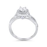 Infinity Twisted Shank Wedding Engagement Ring Round Cubic Zirconia 925 Sterling Silver