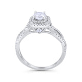 Infinity Twisted Shank Wedding Engagement Ring Round Cubic Zirconia 925 Sterling Silver