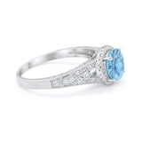 Art Deco Vintage Style Wedding Ring Simulated Cubic Zirconia 925 Sterling Silver