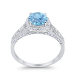 Art Deco Vintage Style Wedding Ring Simulated Cubic Zirconia 925 Sterling Silver