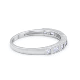 Half Eternity Wedding Band Ring 925 Sterling Silver