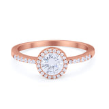 Vintage Style Wedding Engagement Bridal Ring Round Cubic Zirconia 925 Sterling Silver