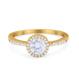 Vintage Style Wedding Engagement Bridal Ring Round Cubic Zirconia 925 Sterling Silver