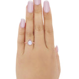 Art Deco Teardrop Pear Shape Wedding Bridal Ring Round Cubic Zirconia 925 Sterling Silver