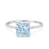 Cushion Cut Art Deco Wedding Engagement Bridal Ring Round Cubic Zirconia 925 Sterling Silver