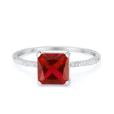 Cushion Cut Art Deco Wedding Engagement Bridal Ring Round Cubic Zirconia 925 Sterling Silver