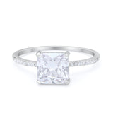 Cushion Cut Art Deco Wedding Engagement Bridal Ring Round Cubic Zirconia 925 Sterling Silver