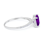 Cushion Cut Art Deco Wedding Engagement Bridal Ring Round Cubic Zirconia 925 Sterling Silver