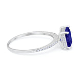 Cushion Cut Art Deco Wedding Engagement Bridal Ring Round Cubic Zirconia 925 Sterling Silver