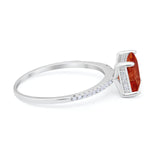 Cushion Cut Art Deco Wedding Engagement Bridal Ring Round Cubic Zirconia 925 Sterling Silver