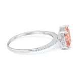 Cushion Cut Art Deco Wedding Engagement Bridal Ring Round Cubic Zirconia 925 Sterling Silver