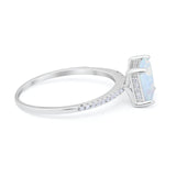 Cushion Cut Art Deco Wedding Engagement Bridal Ring Round Cubic Zirconia 925 Sterling Silver