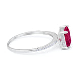Cushion Cut Art Deco Wedding Engagement Bridal Ring Round Cubic Zirconia 925 Sterling Silver