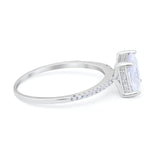 Cushion Cut Art Deco Wedding Engagement Bridal Ring Round Cubic Zirconia 925 Sterling Silver