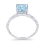 Cushion Cut Art Deco Wedding Engagement Bridal Ring Round Cubic Zirconia 925 Sterling Silver
