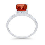 Cushion Cut Art Deco Wedding Engagement Bridal Ring Round Cubic Zirconia 925 Sterling Silver
