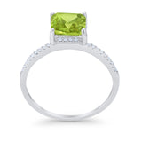Cushion Cut Art Deco Wedding Engagement Bridal Ring Round Cubic Zirconia 925 Sterling Silver