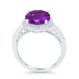 Halo Art Deco Wedding Engagement Bridal Ring Round Simulated Cubic Zirconia 925 Sterling Silver