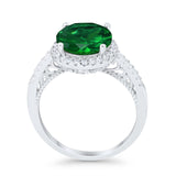 Halo Art Deco Wedding Engagement Bridal Ring Round Simulated Cubic Zirconia 925 Sterling Silver