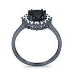 Halo Wedding Engagement Bridal Ring Round Simulated Cubic Zirconia 925 Sterling Silver