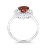 Halo Wedding Engagement Bridal Ring Round Simulated Cubic Zirconia 925 Sterling Silver