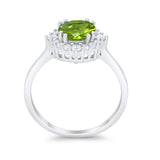 Halo Wedding Engagement Bridal Ring Round Simulated Cubic Zirconia 925 Sterling Silver