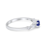 Petite Dainty Art Deco Wedding Engagement Ring Round Marquise Simulated Cubic Zirconia 925 Sterling Silver