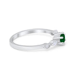 Petite Dainty Art Deco Wedding Engagement Ring Round Marquise Simulated Cubic Zirconia 925 Sterling Silver