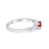 Petite Dainty Art Deco Wedding Engagement Ring Round Marquise Simulated Cubic Zirconia 925 Sterling Silver