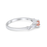 Petite Dainty Art Deco Wedding Engagement Ring Round Marquise Simulated Cubic Zirconia 925 Sterling Silver