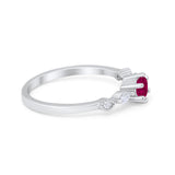 Petite Dainty Art Deco Wedding Engagement Ring Round Marquise Simulated Cubic Zirconia 925 Sterling Silver