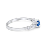 Petite Dainty Art Deco Wedding Engagement Ring Round Marquise Simulated Cubic Zirconia 925 Sterling Silver