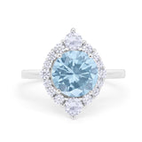 Fancy Design Art Deco Wedding Engagement Ring Round Cubic Zirconia 925 Sterling Silver