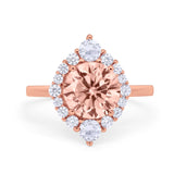Fancy Design Art Deco Wedding Engagement Ring Round Cubic Zirconia 925 Sterling Silver