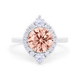 Fancy Design Art Deco Wedding Engagement Ring Round Cubic Zirconia 925 Sterling Silver