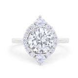 Fancy Design Art Deco Wedding Engagement Ring Round Cubic Zirconia 925 Sterling Silver