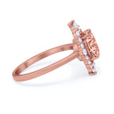 Fancy Design Art Deco Wedding Engagement Ring Round Cubic Zirconia 925 Sterling Silver