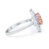 Fancy Design Art Deco Wedding Engagement Ring Round Cubic Zirconia 925 Sterling Silver